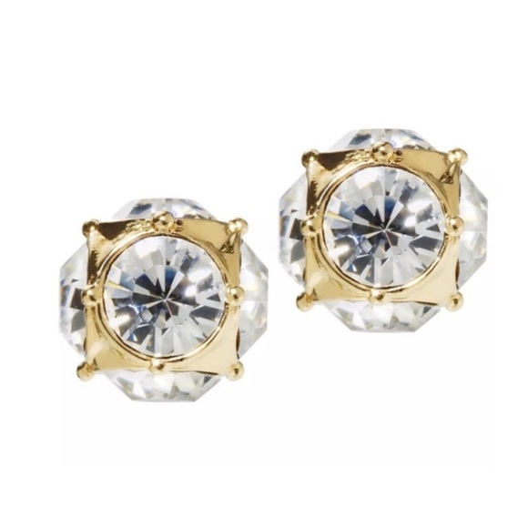 KATE SPADE • Lady Marmalade Studs Crystal Gold Earrings - Picture 5 of 6